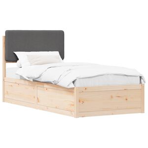 vidaXL R&aacute;m postele s čal&uacute;nen&yacute;m čelom Tmavo &scaron;ed&aacute; 100 x 200 cm