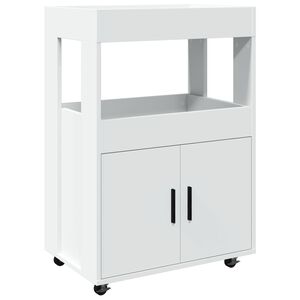 vidaXL Barov&yacute; voz&iacute;k biely 60x39,5x89 cm kompozitn&eacute; drevo