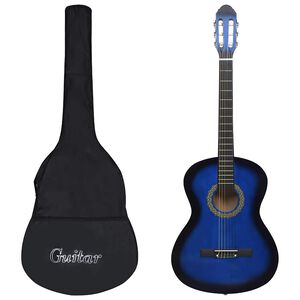 vidaXL Klasick&aacute; gitara pre začiatočn&iacute;kov s ta&scaron;kou modr&aacute; 4/4 39