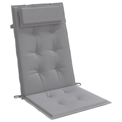 vidaXL Podušky na stoličky s vysokým operadlom 4 ks sivé látka
