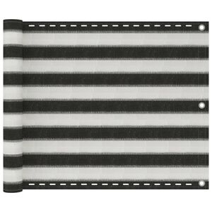 vidaXL Tieniaca plachta na balk&oacute;n z HDPE 75x500 cm antracitov&aacute; a biela
