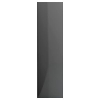 vidaXL Knižnica s 3 policami, lesklá sivá 60x30x114 cm, drevotrieska