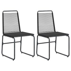 vidaXL Z&aacute;hradn&eacute; kresl&aacute; 2 pcs Čierny 48 x 55 x 89,5 cm Ratan