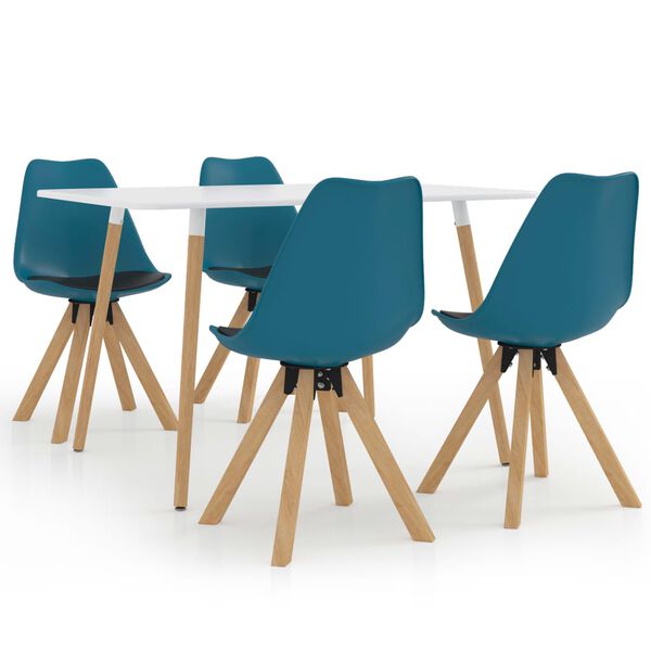 vidaXL 5-dielna jed&aacute;lensk&aacute; s&uacute;prava 120x60 cm tyrkysov&aacute; a čierna