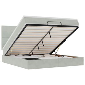 vidaXL Osmansk&yacute; r&aacute;m postele s matracmi svetlosiv&aacute; 180x200 cm zamat