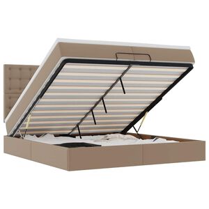 vidaXL Osmansk&yacute; r&aacute;m postele s matracmi biela 200x200 cm umel&aacute; koža