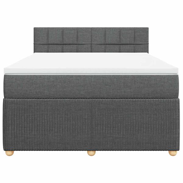 vidaXL Boxspring posteľ s matracom tmavosiv&aacute; 160x200 cm l&aacute;tka