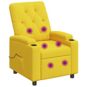 vidaXL Polohovacie mas&aacute;žne kreslo Svetlo žlt&aacute; 75 x 95 x 101 cm L&aacute;tka