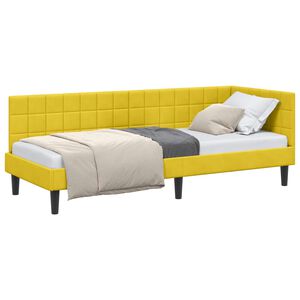vidaXL Rohov&yacute; r&aacute;m postele s čelnou doskou Žlt&aacute; 80 cm x 200 cm Zamat