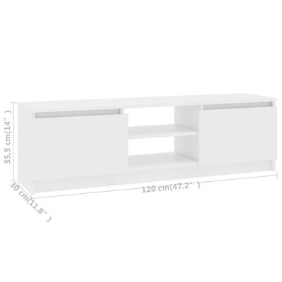 vidaXL TV skrinka, biela 120x30x35,5 cm, drevotrieska