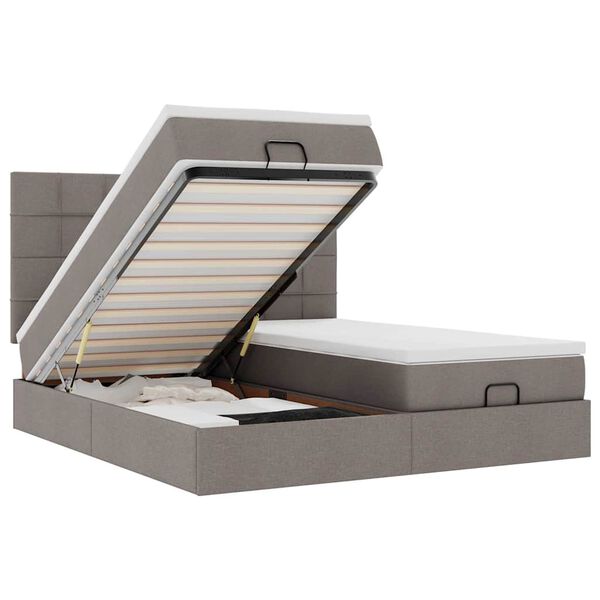 vidaXL Osmansk&yacute; r&aacute;m postele s matracmi sivohned&aacute; 180x200 cm l&aacute;tka