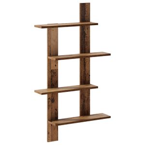 vidaXL Stenn&aacute; polica Star&eacute; drevo 61 x 13,5 x 105 cm Kompozitn&eacute; drevo