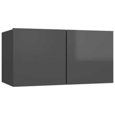 vidaXL 10-dielna súprava TV skriniek lesklá sivá drevotrieska