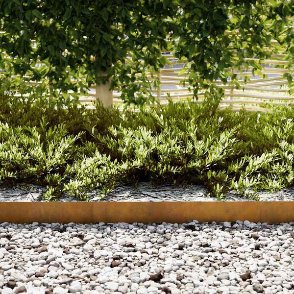 vidaXL Obrubník trávnika 20 pcs Hnedá 100 x 0.05 x 20 cm