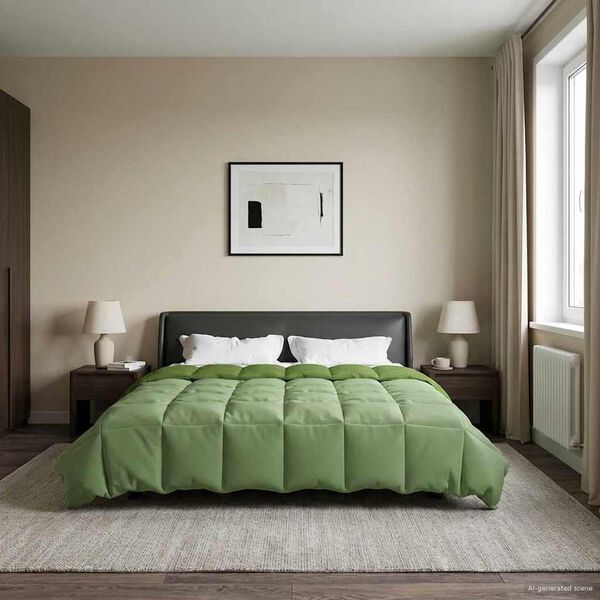 vidaXL Letn&aacute; prikr&yacute;vka &Scaron;nurovan&yacute; Zelen&aacute; 200 x 240 cm Mikrovl&aacute;kno