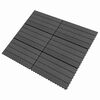 vidaXL Decking dlažba 6 pcs Čierny 60 x 30 cm drevoplast