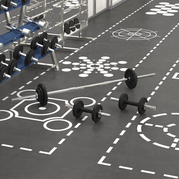 vidaXL S&uacute;prava jednoručn&yacute;ch a obojručn&yacute;ch činiek 30 kg, liatina