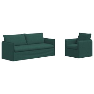 vidaXL Sada pohoviek 2 pcs Tmavozelen&aacute; 196 x 82 x 85 cm l&aacute;tka