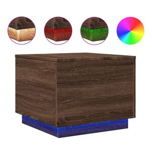 vidaXL Konferenčn&yacute; stol&iacute;k s LED svetlami hned&yacute; dub 50x50x40 cm