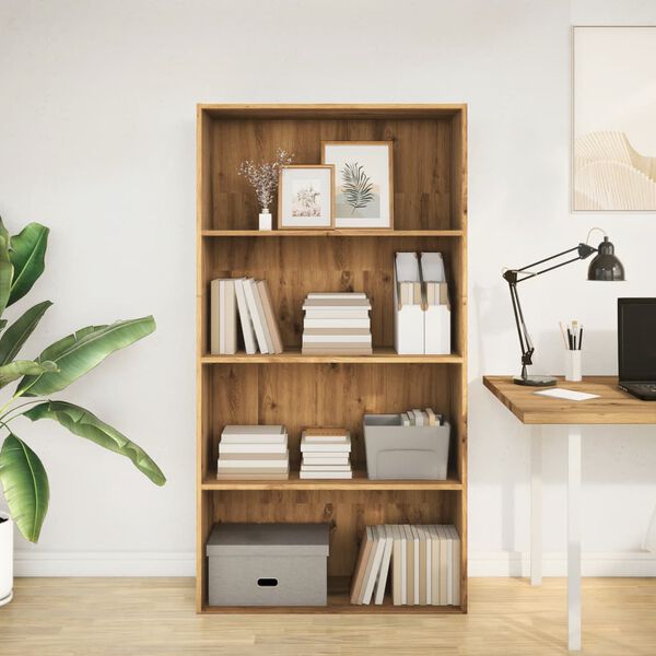 vidaXL Knižnica dub artisan 80x30x152 cm kompozitn&eacute; drevo