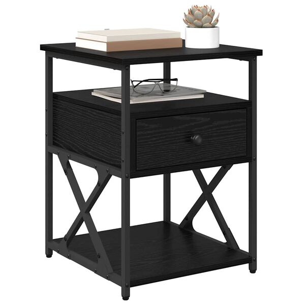 vidaXL Nočn&yacute; stol&iacute;k Čierny dub 40 x 42 x 55 cm Kompozitn&eacute; drevo