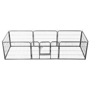 vidaXL Oceľov&aacute; ohr&aacute;dka pre psov s 8 panelmi 60x80 cm čierna