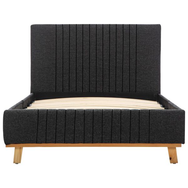 vidaXL Posteľný rám, tmavosivý, látka 100x200 cm