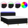 vidaXL Posteľ boxsping s matracom a LED čierna 140x200 cm l&aacute;tka
