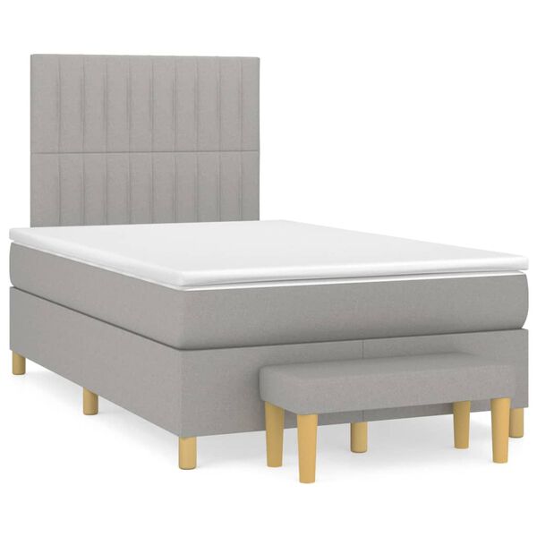 vidaXL Boxspring posteľ s matracom bledosiv&aacute; 120x200 cm l&aacute;tka