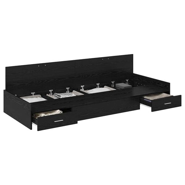 vidaXL Rám postele so zásuvkou Čierny dub 80 x 200 cm Kompozitné drevo