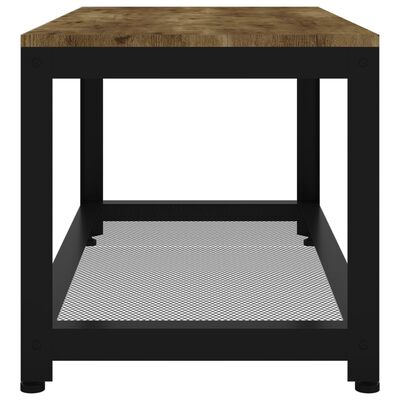 vidaXL Konferenčný stolík tmavohnedý a čierny 90x45x45 cm MDF a železo
