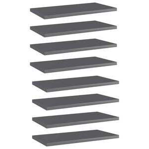 vidaXL Pr&iacute;davn&eacute; police 8 ks, leskl&eacute; siv&eacute; 40x20x1,5 cm, drevotrieska