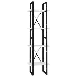 vidaXL Knižnica so 4 policami, biela 40x30x140 cm, kompozitn&eacute; drevo