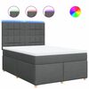 vidaXL Boxspring posteľ s matracom tmavosiv&aacute; 140x190 cm l&aacute;tka