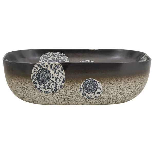 vidaXL Umývadlo na dosku viacfarebné obdĺžnik 48x37,5x13,5cm keramické