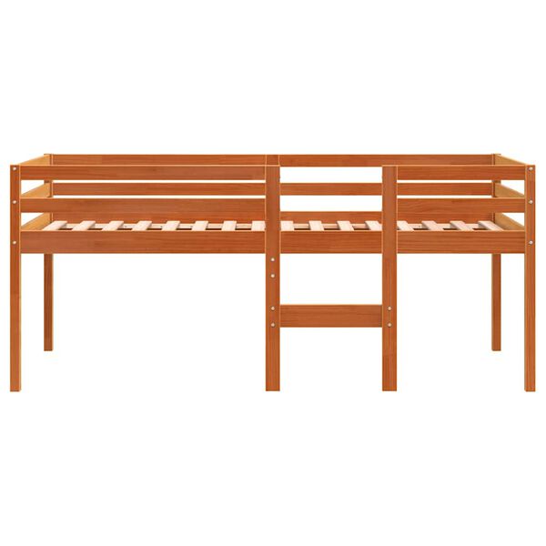 vidaXL Vysok&aacute; posteľ voskov&aacute; hned&aacute; 80x200 cm borovicov&yacute; mas&iacute;v