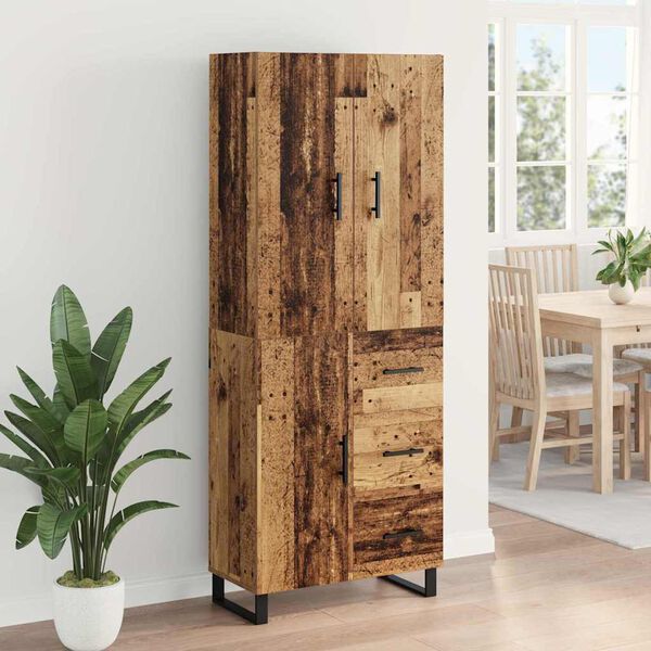 vidaXL Highboard so z&aacute;suvkou 2 pcs Star&eacute; drevo 69,5 x 34 x 180 cm