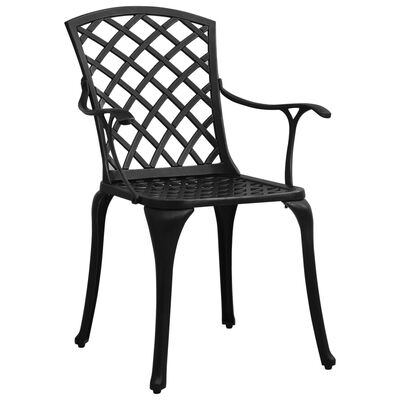 vidaXL Záhradné stoličky 2 ks odlievaný hliník čierne