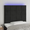 vidaXL Čelo postele s LED čierne 80x5x118/128 cm zamat