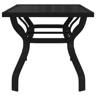 vidaXL Záhradný stôl čierny 180x80x70 cm oceľ a sklo