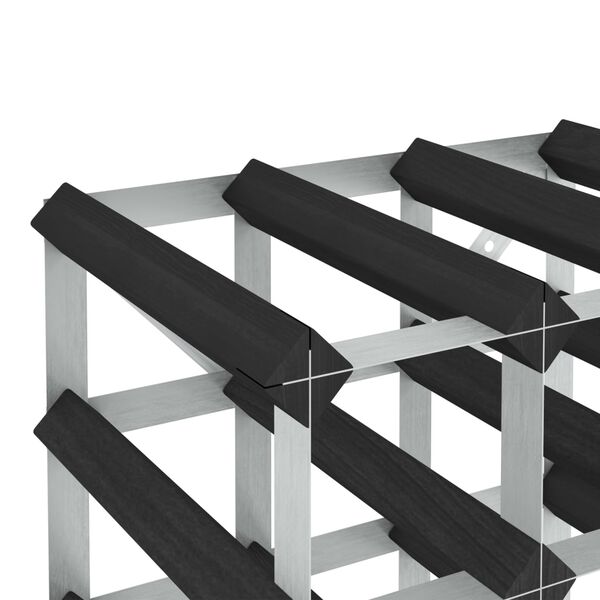 vidaXL Stojan na víno na 42 fliaš čierny masívne borovicové drevo