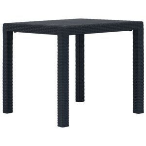 vidaXL Z&aacute;hradn&yacute; st&ocirc;l plastov&yacute; ratanov&yacute; vzhľad 79x79x72 cm antracit