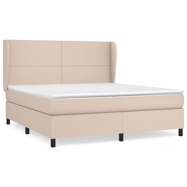 vidaXL Boxspring posteľ s matracom kapuč&iacute;nov&aacute; 180x200 cm umel&aacute; koža