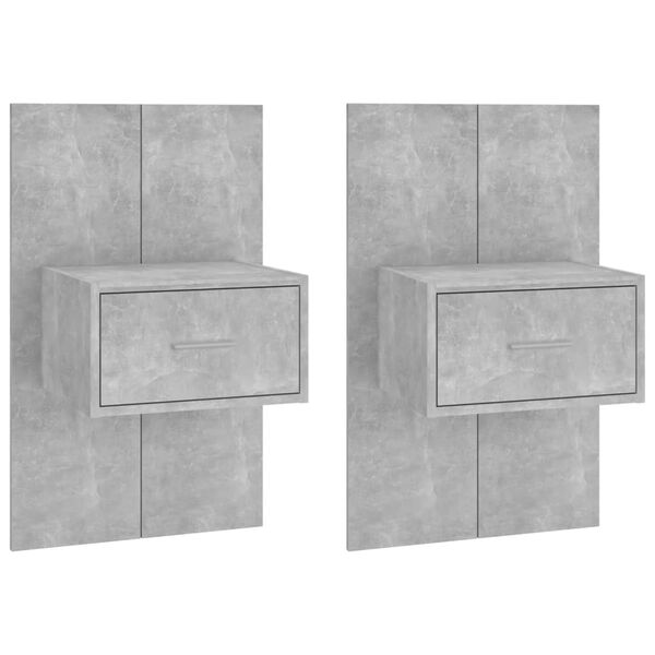 vidaXL N&aacute;stenn&eacute; nočn&eacute; stol&iacute;ky 2 ks bet&oacute;novo siv&eacute;