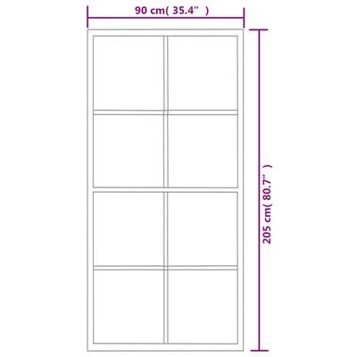 vidaXL Posuvné dvere hliník a ESG sklo s príslušenstvom 90x205 cm