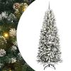 vidaXL Umel&yacute; vianočn&yacute; stromček Biela 210 cm PVC a plast a oceľ a PE