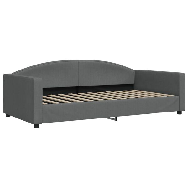 vidaXL Rozkladacia denn&aacute; posteľ s matracmi tmavosiv&aacute; 100x200 cm l&aacute;tka