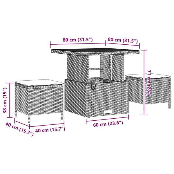 vidaXL Súprava záhradných pohoviek s vankúšom 8 pcs Béžová polyratan
