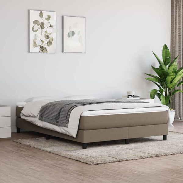 vidaXL Posteľn&yacute; r&aacute;m boxspring s matracom sivohned 160x200 cm l&aacute;tka