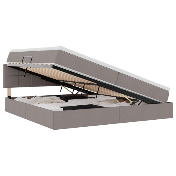 vidaXL Postel s &uacute;ložn&yacute;m prostorem a LED svetlom Sivohned&aacute; 200 x 200 cm